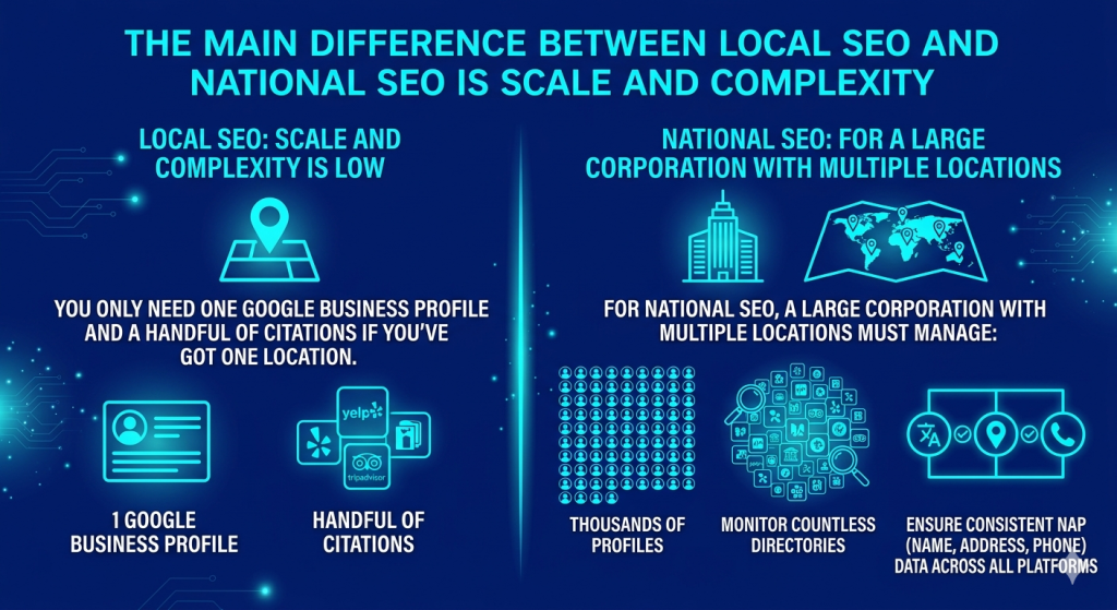 National SEO vs local seo for small businesses