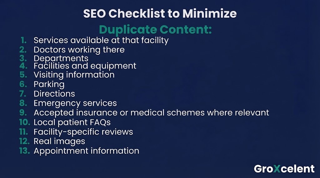 SEO Checklist to minimize duplicate content